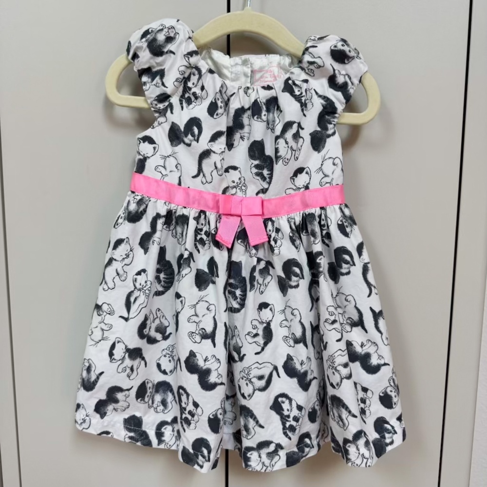 My Little Golden Book The Shy Little Kitten White Kitty Cat Dress Pink Bow 18-24